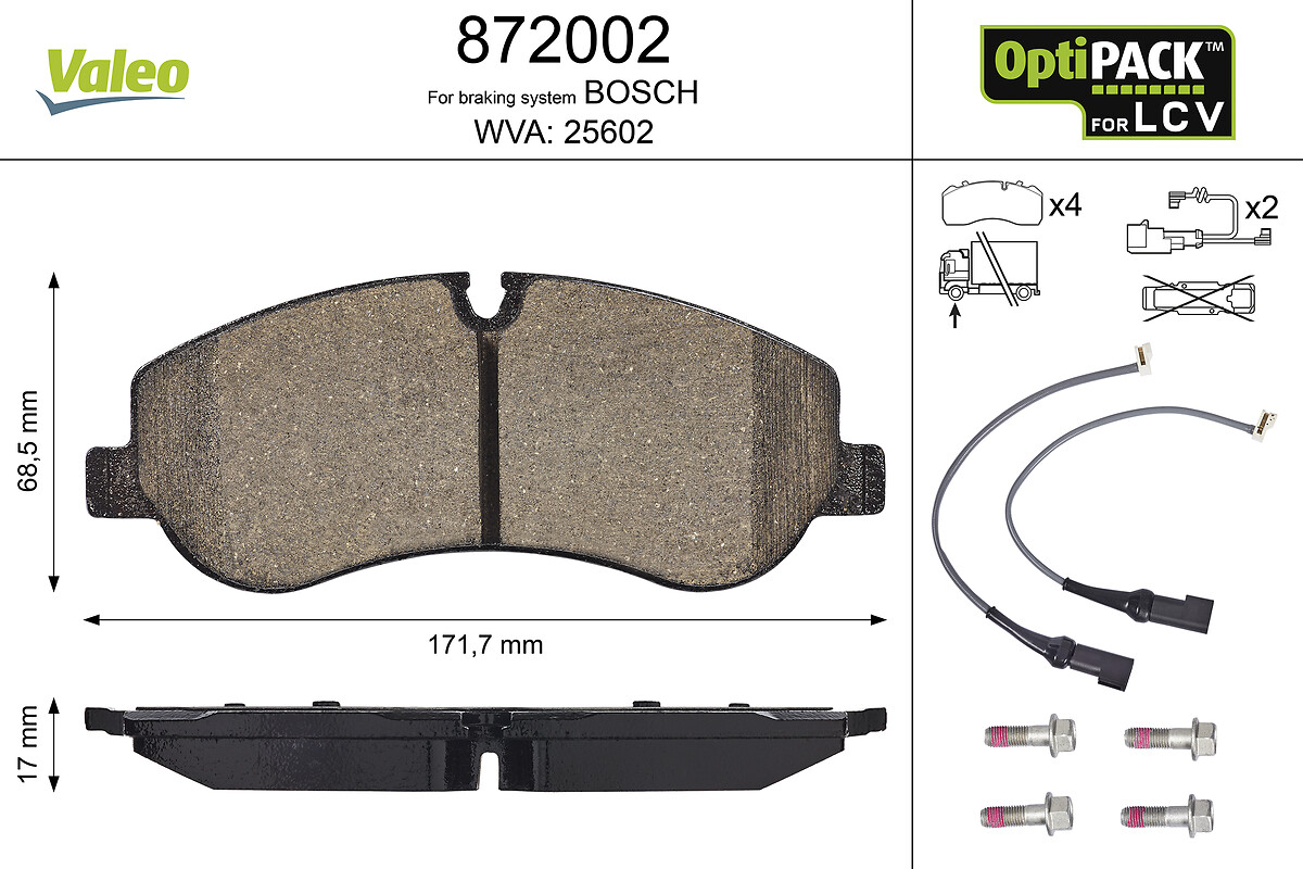 LCV BRAKE PADS FORD TOURNEO TRANSIT